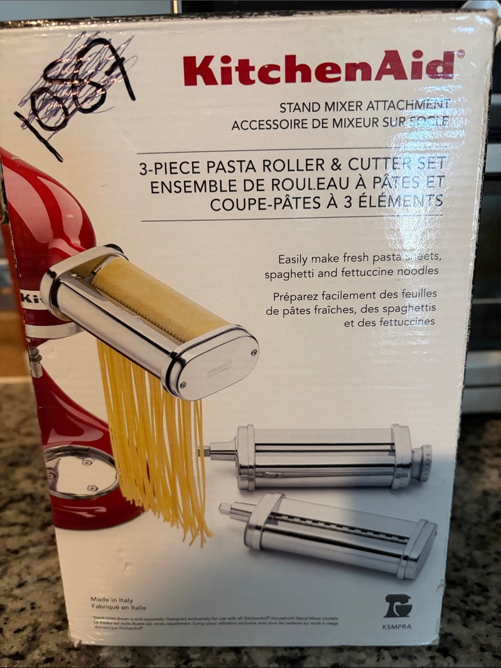 KitchenAid Silver Pasta Roller & Cutter 3-Piece Set Stand Mixer Attachment